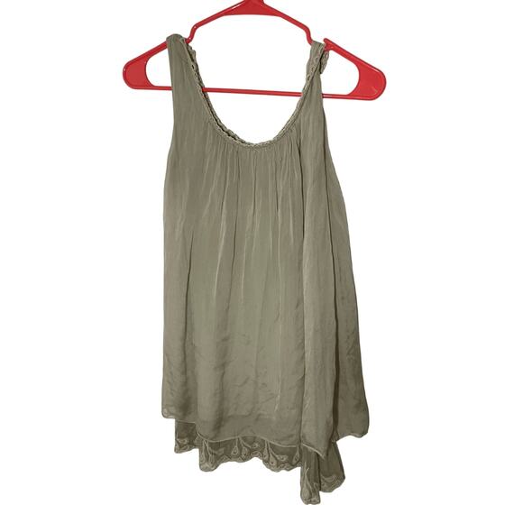 Stella Rosa Italy LaceTank Top Silk Beige Boho  Closet Staple Coquette Small - Picture 5 of 9